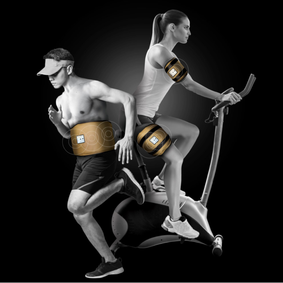 Slim sonic : homme et femme faisant sport avec ceinture slim sonic